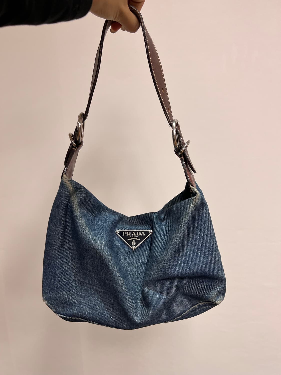 프라다 빈티지 데님 벨트디자인 백 상품이미지1