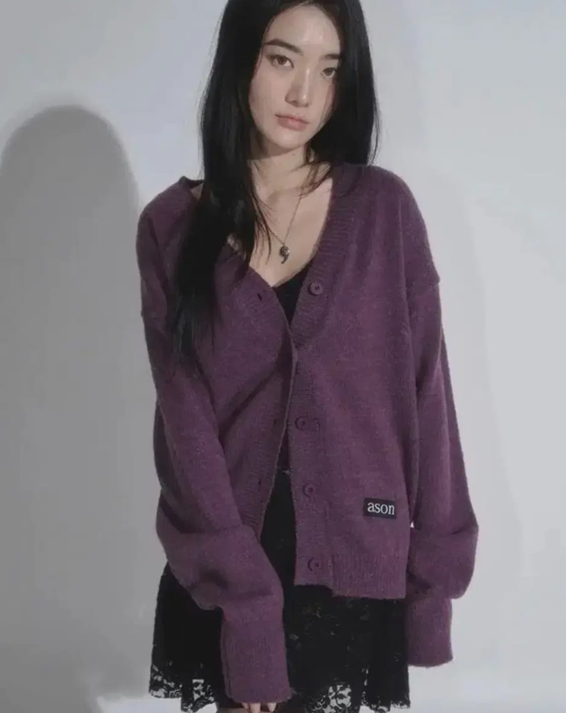 애즈온 하퍼 가디건 퍼플 빈티지 상품이미지1