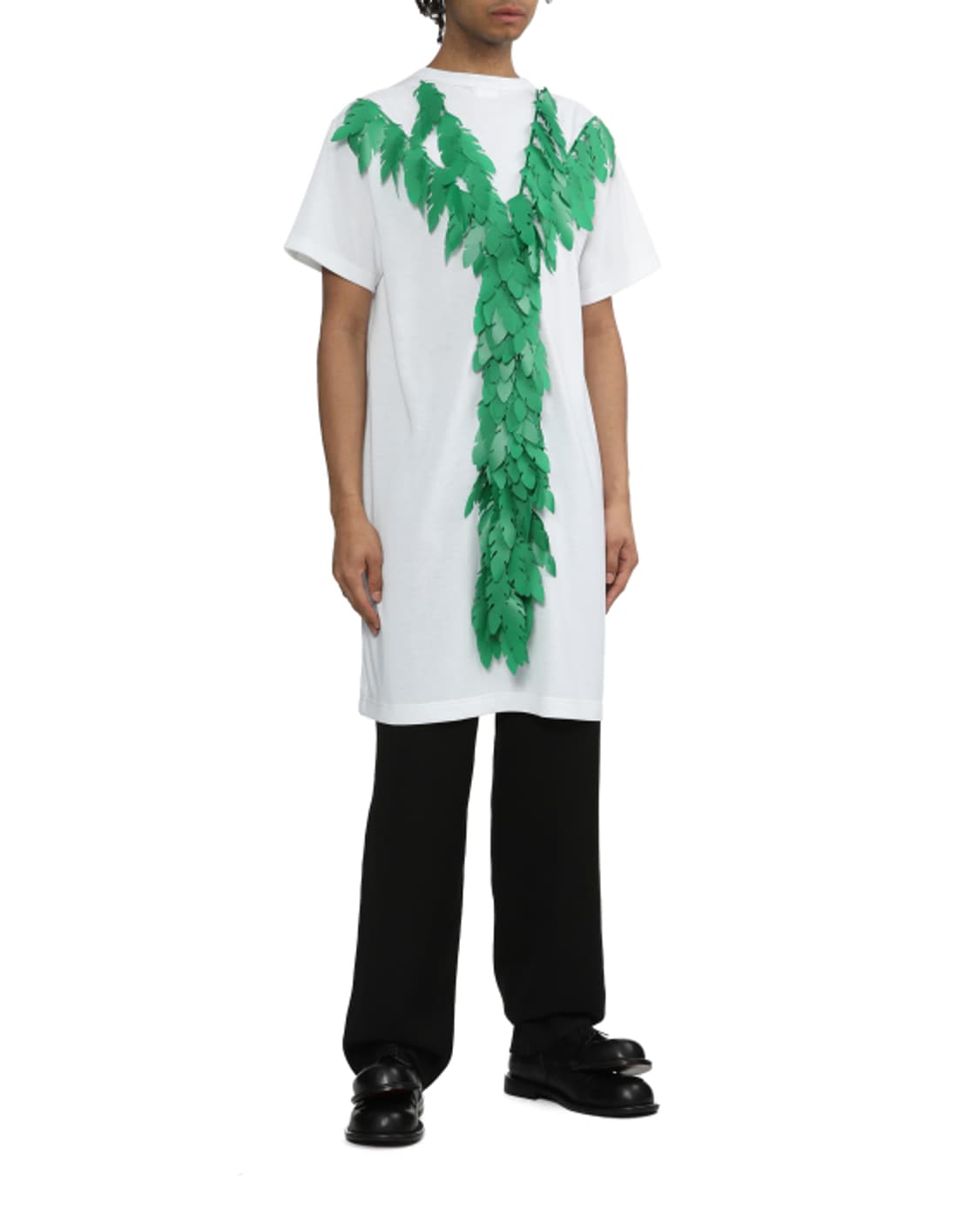 새상품 꼼데가르송 옴므플러스 리프 화이트 숏슬리브  M/L 상품이미지4