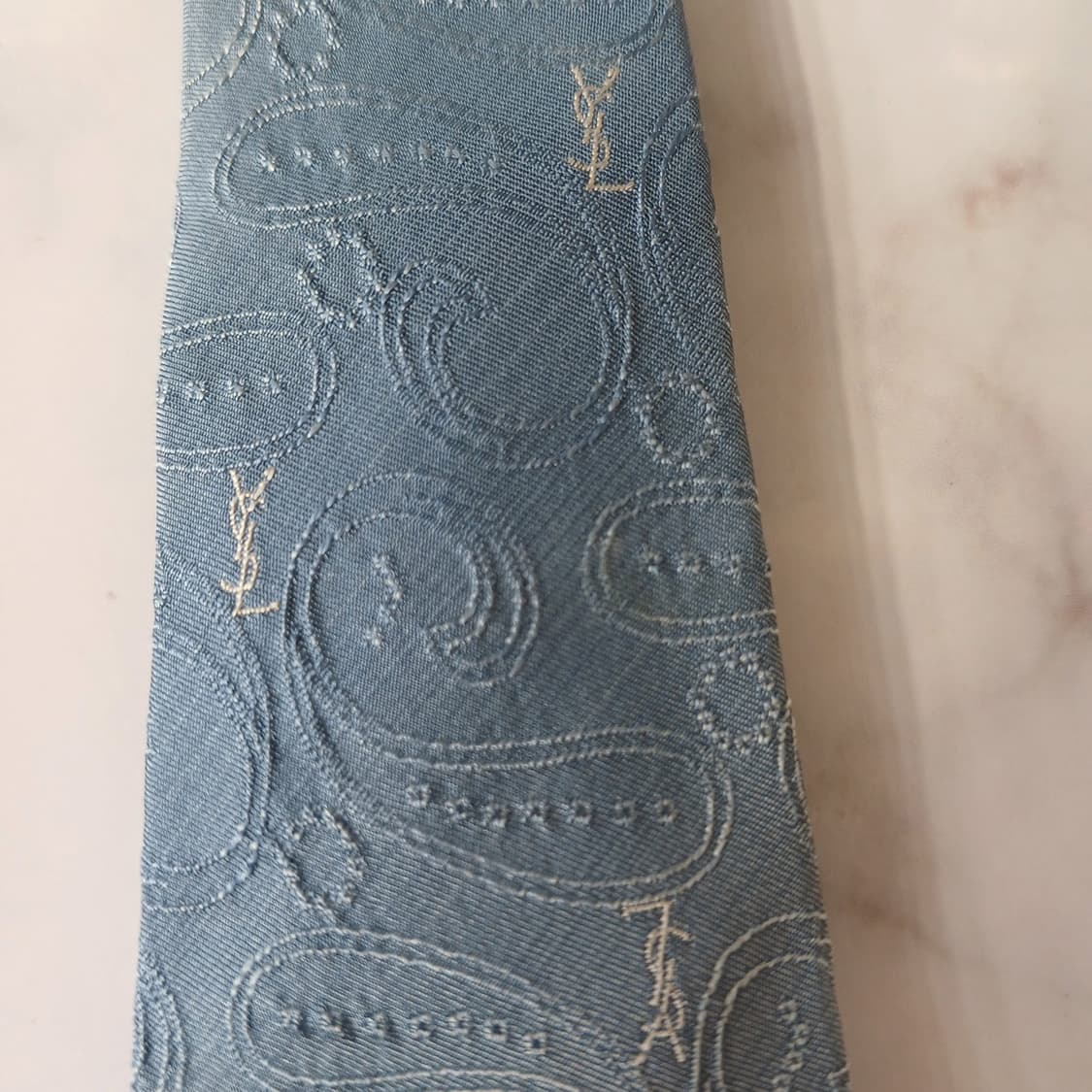 입생로랑 실크 페이즐리 자카드 넥타이 9.5cm B등급 a19712 상품이미지6