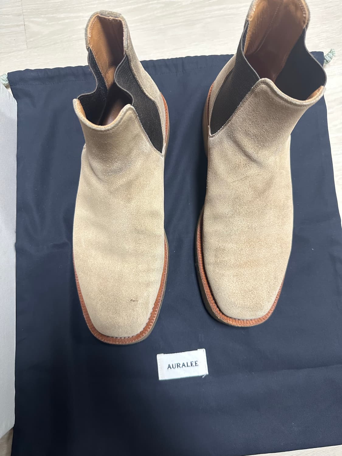 AURALEE 오라리 첼시 스웨이드 스퀘어토 부츠 상품이미지2