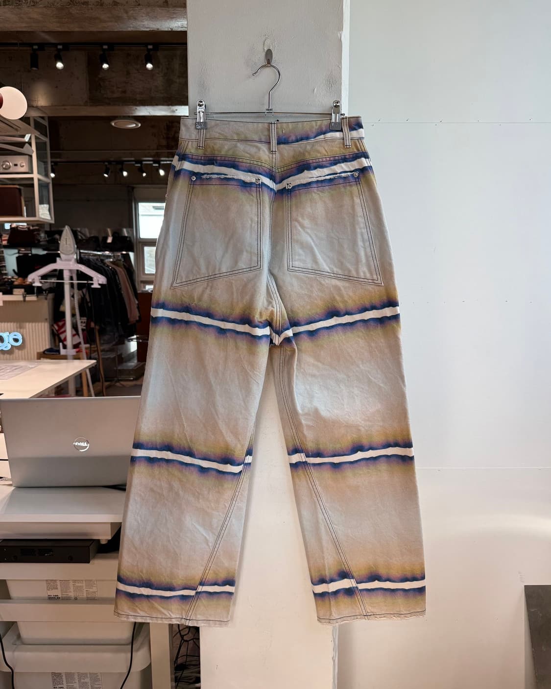 부리 아이보리 데님 스트라이프 팬츠  상품이미지5