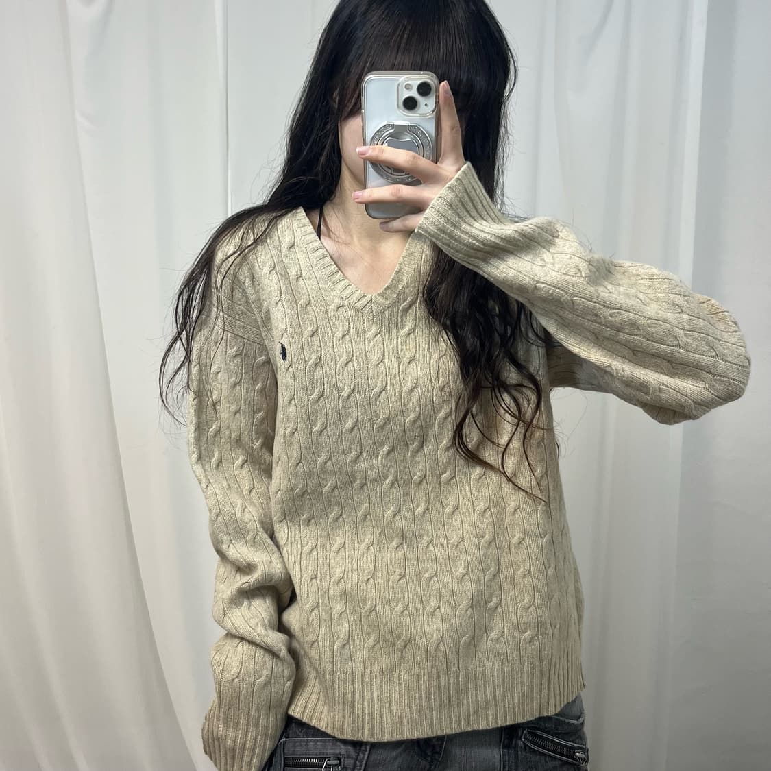 Polo Oatmeal Cable Knit 상품이미지2