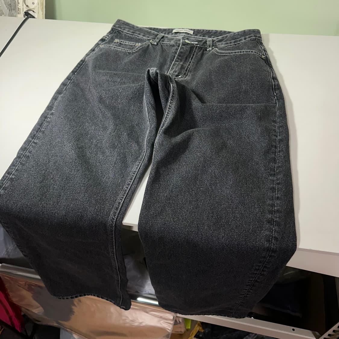 M 30 브랜디드 인스턴트데님 레귤러핏 빈티지블랙워시드 데님팬츠 상품이미지3