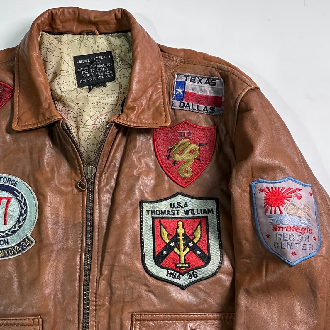 90s 아비렉스 G-1 레더 자켓  상품이미지4