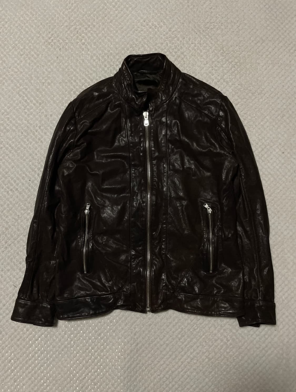 램스킨 다크브라운 양가죽레더자켓 상품이미지2