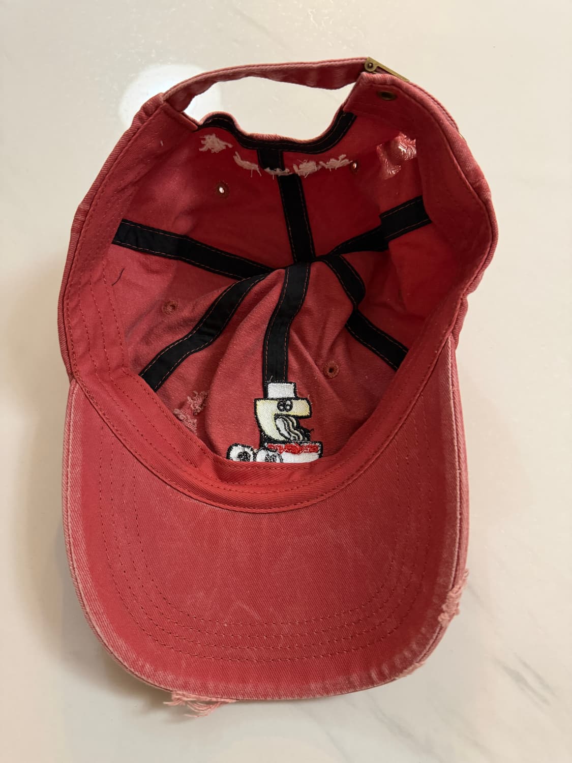 워싱 디스트로이드 자수 볼캡  상품이미지4