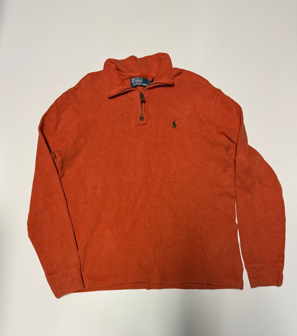 정품 폴로 랄프로렌 하프 집업 오렌지 코튼 니트 S ~ M 상품이미지1