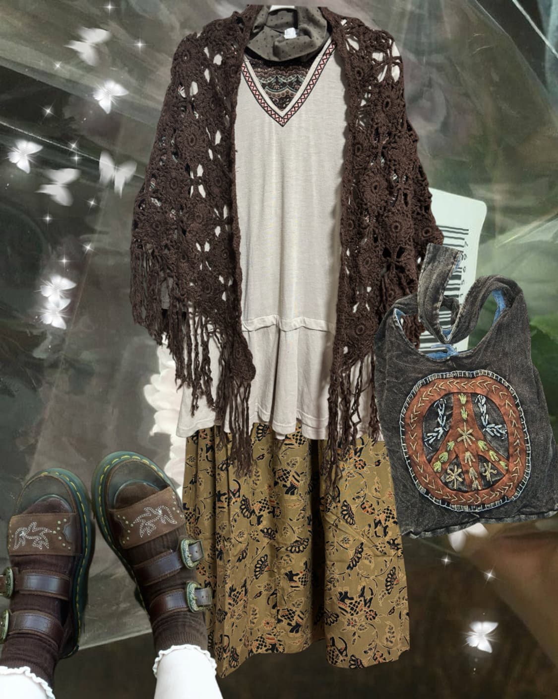 빈티지 히피모리 숄 세트 상품이미지1