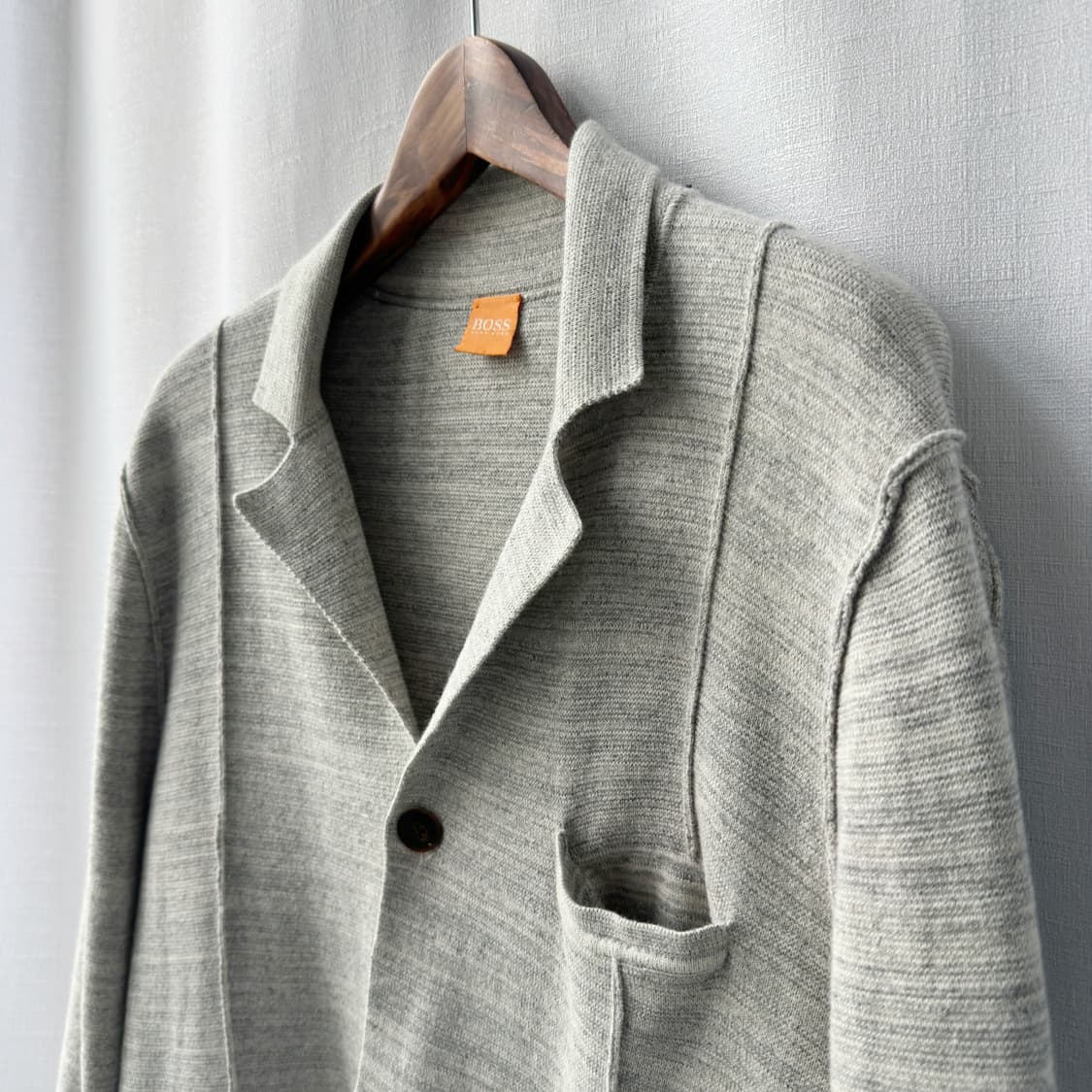 휴고 보스 오렌지 코튼 니트 자켓 가디건 그레이 XL 상품이미지5