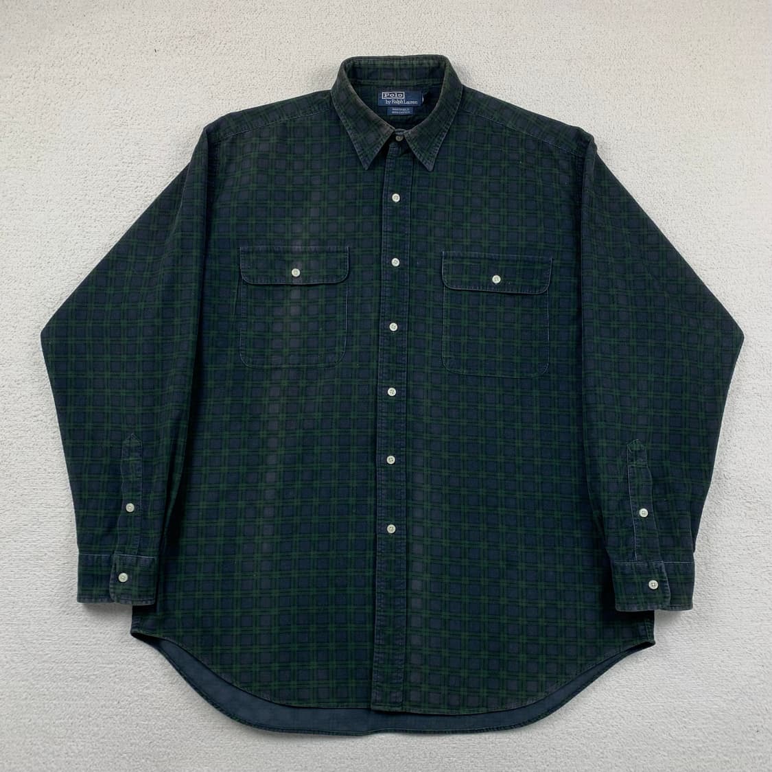 90s 폴로 랄프로렌 블랙와치 코듀로이 투포켓 WHITFIELD 셔츠 상품이미지1