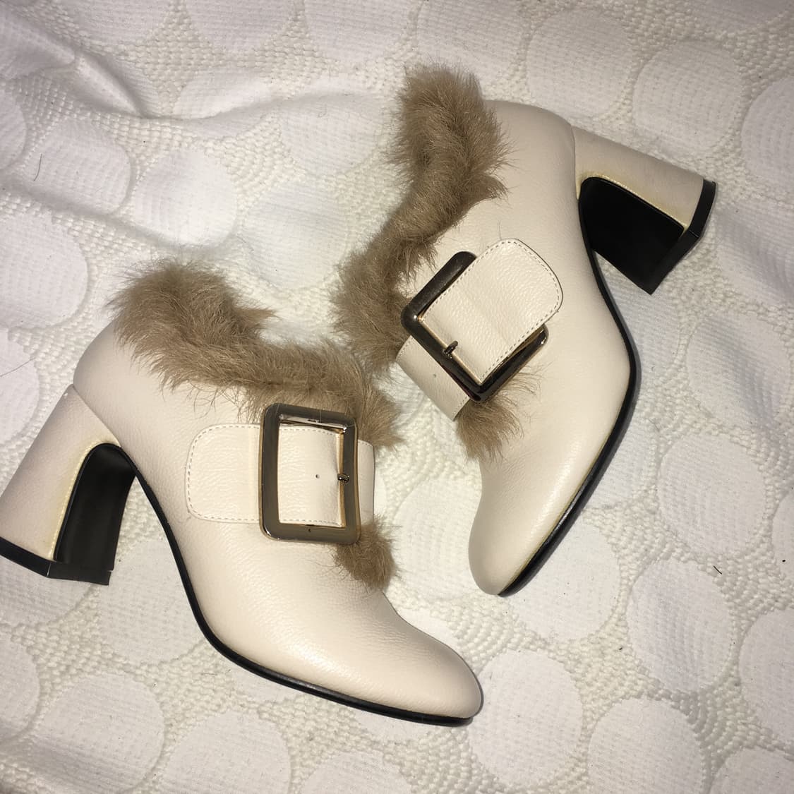 vintage 퍼 포인트 하이힐 상품이미지4