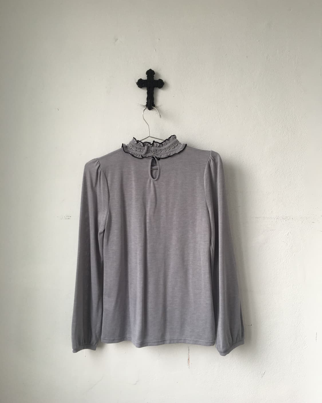 Axes femme high neck lace sleeve 상품이미지3