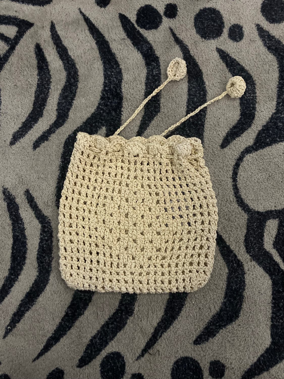 빈티지 뜨개 파우치 베이지 #csz2128 상품이미지2