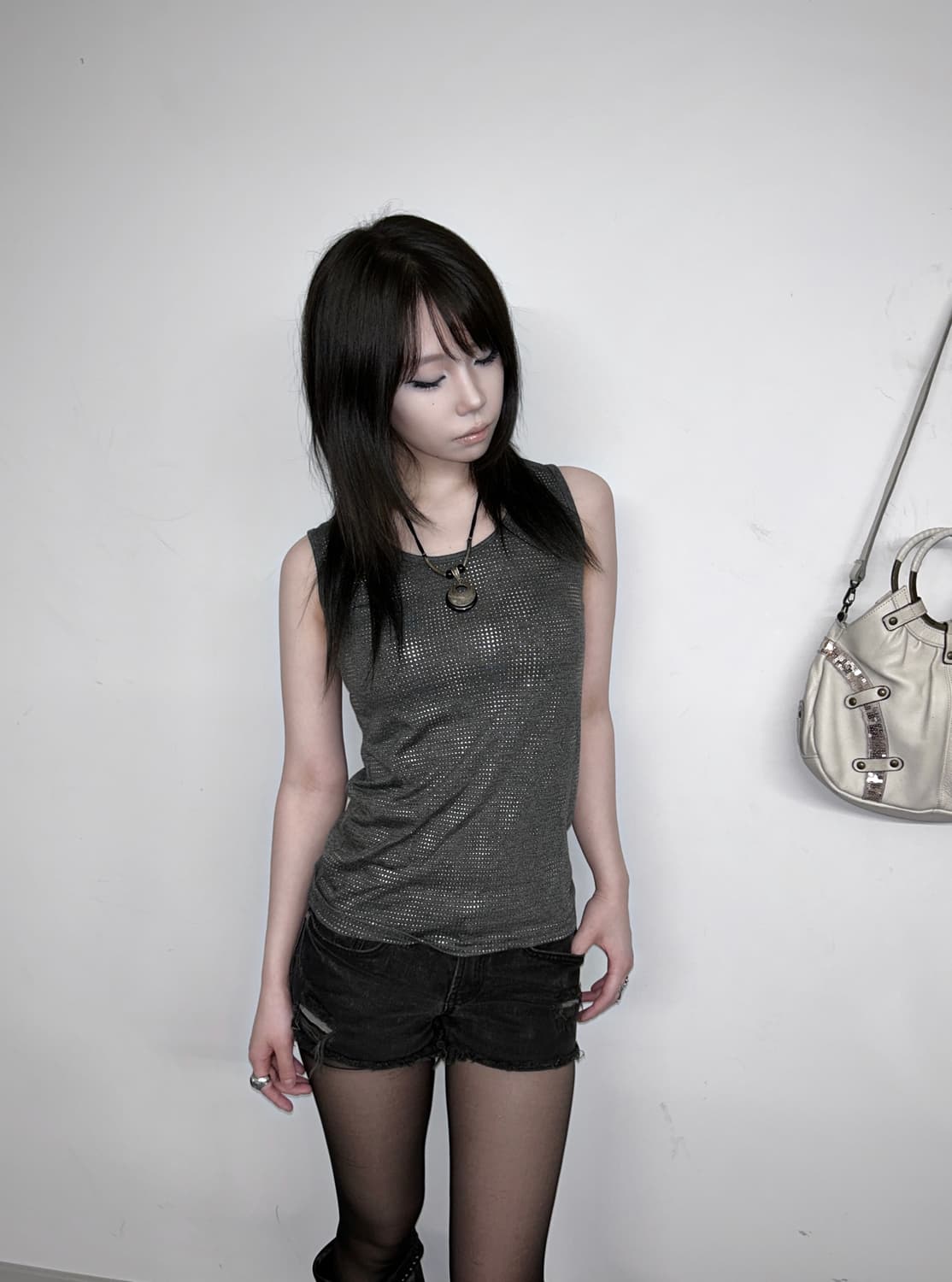 Full Cubic Grey Sleeveless 상품이미지2