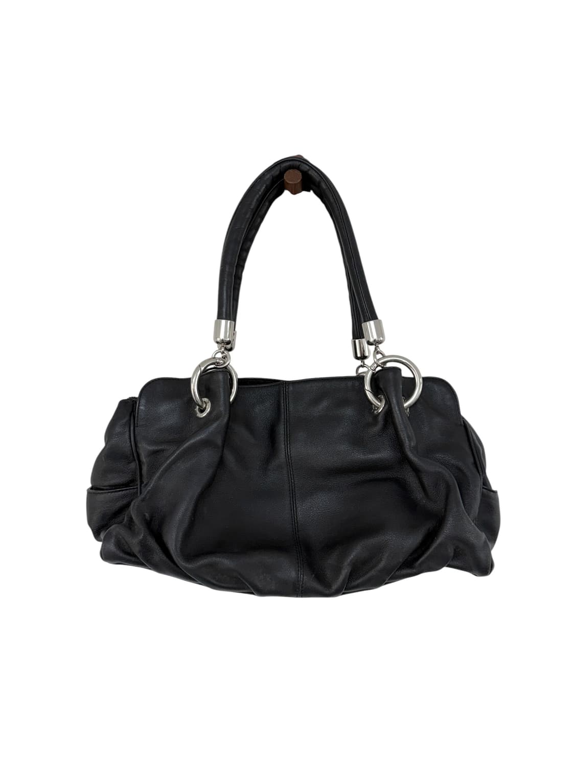 빈티지 레더 블랙 셔링 숄더백 상품이미지3