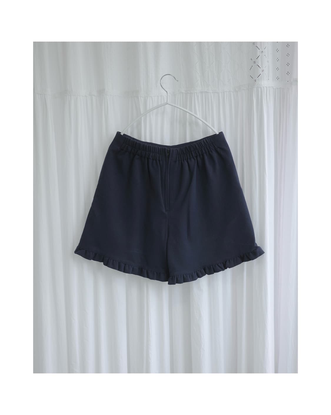 Frill button navy shorts 상품이미지2
