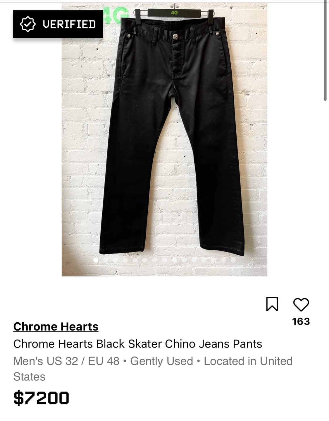 크롬하츠 RS 부츠컷  블랙 팬츠 상품이미지3