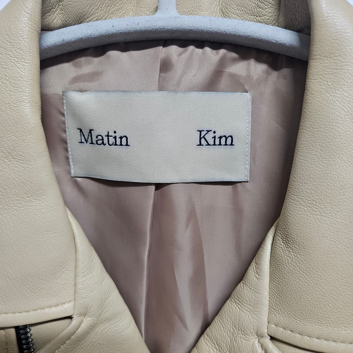 마뗑킴 램스킨 양가죽 레더자켓 M 상품이미지3