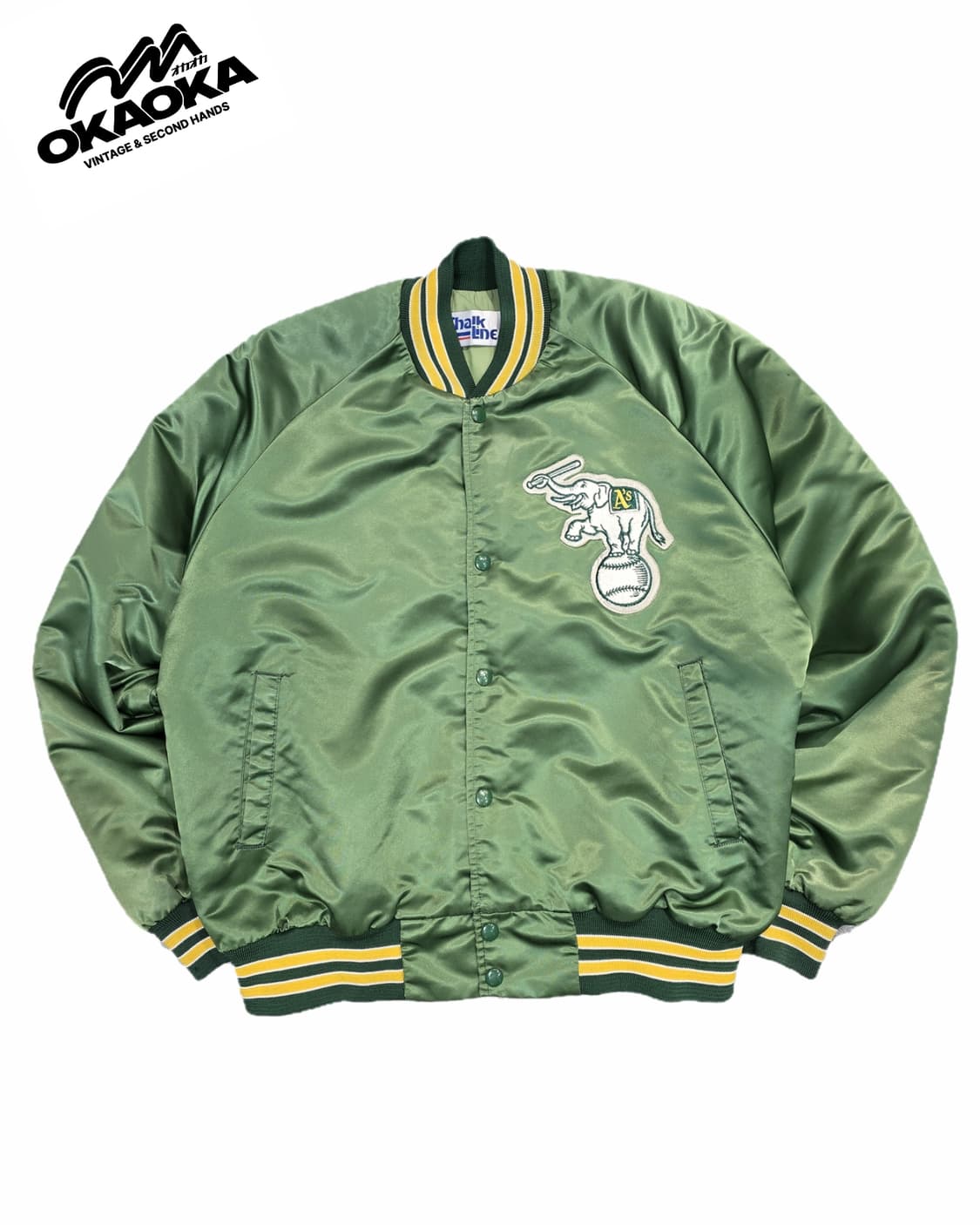 90's USA chaik line  샤틴 바시티자켓 상품이미지2