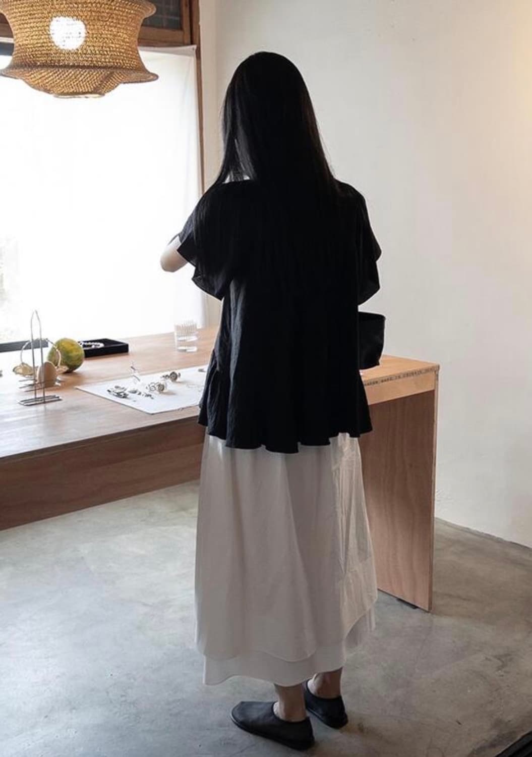 브레스 히코 레이어드 스커트 (화이트) 상품이미지3