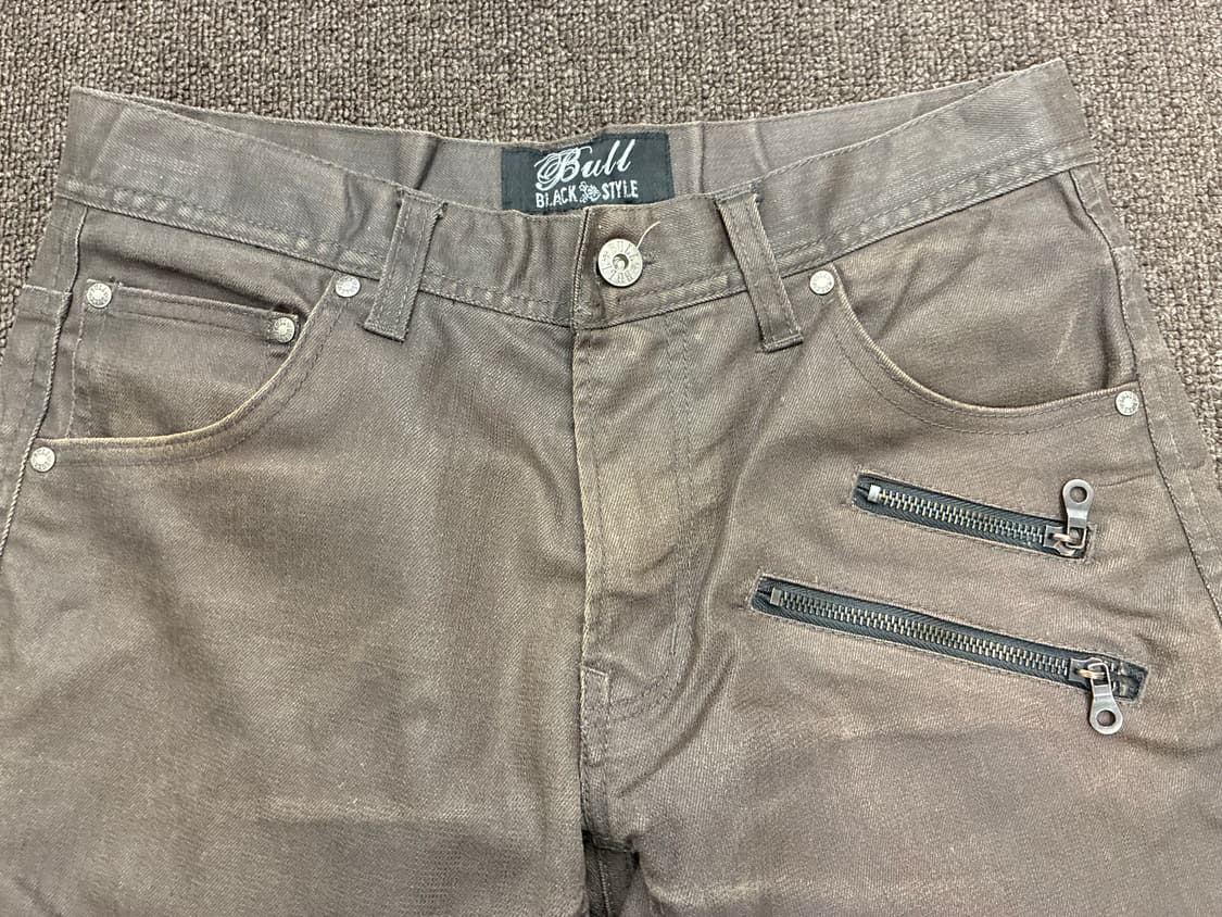 M)Japanese vintage 여성 지퍼 신치백 디테일 브라운 팬츠 상품이미지5