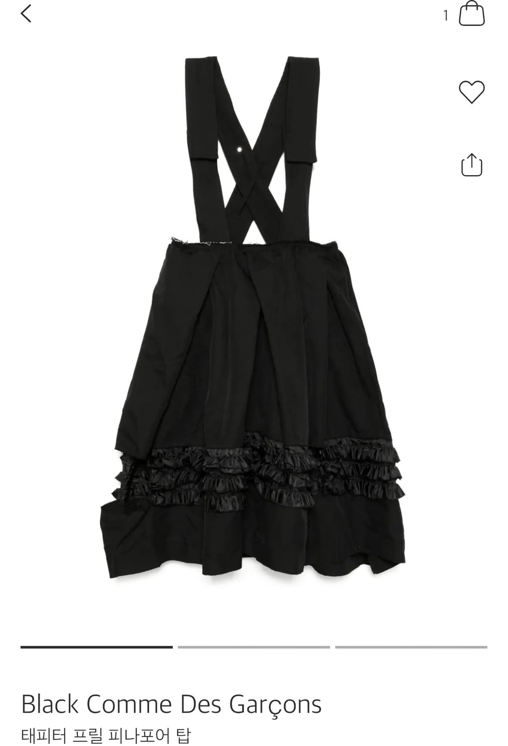 (네고가능)꼼데가르송 블랙 서스펜더 원피스 (25SS M사이즈) 상품이미지2