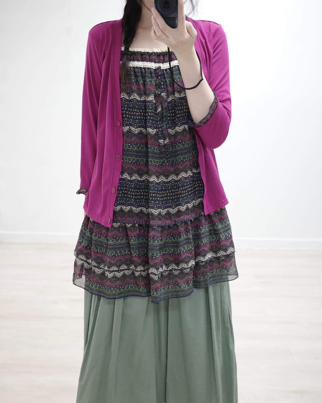 Larered purple pink sleeve tee 상품이미지3