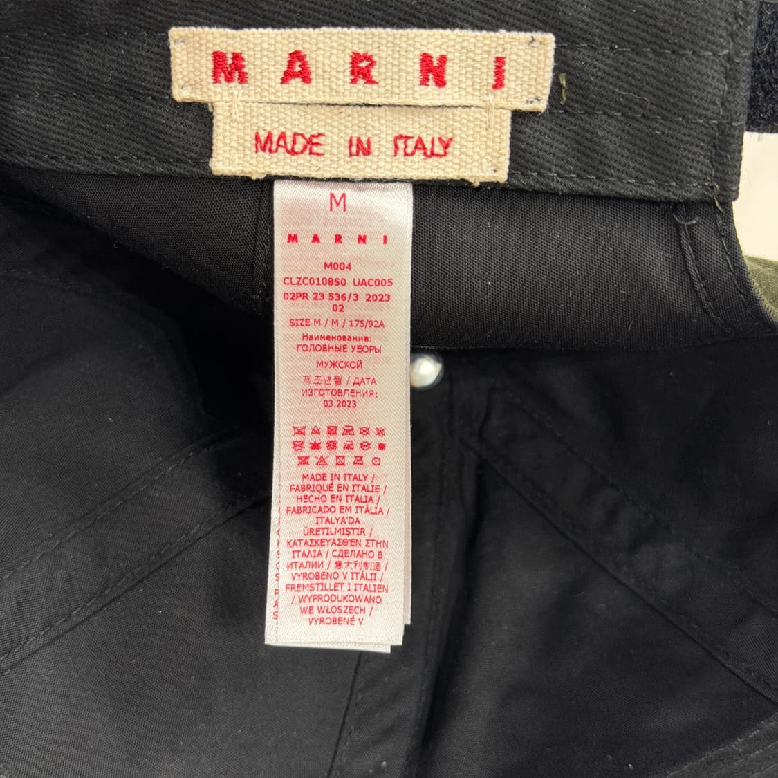 MARNI 마르니 캔버스 볼캡 모자 스펠리컬 그린 상품이미지5