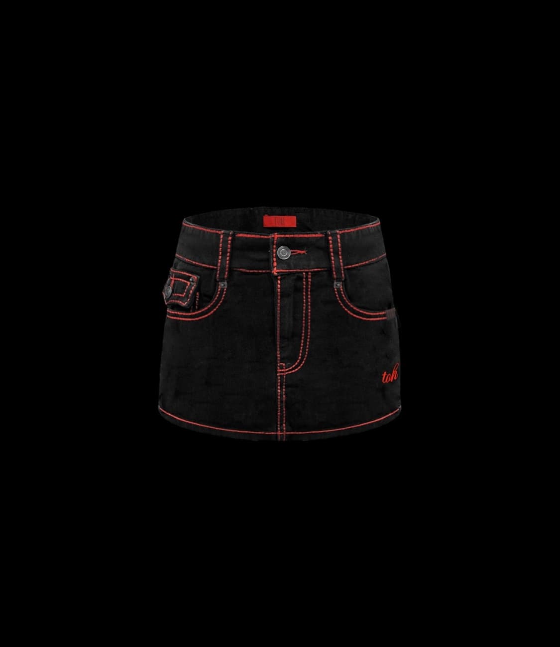 Toh Cherry stitch raw mini skirt 상품이미지1