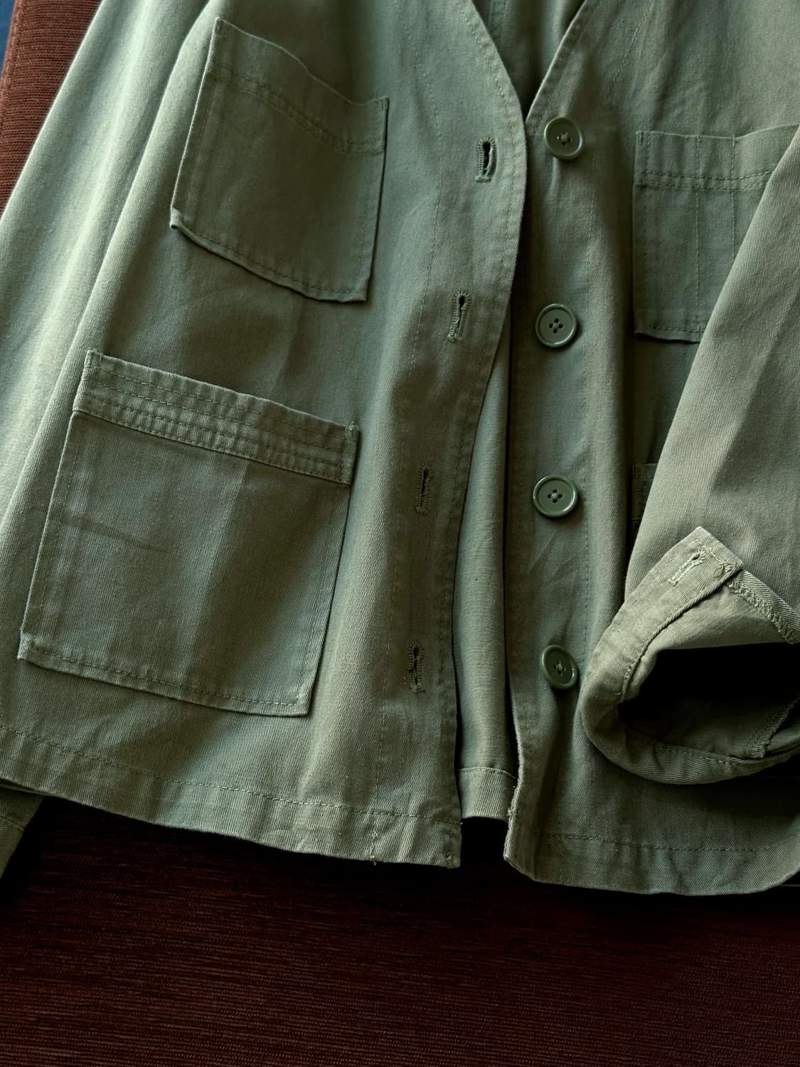 Cotton mil design nocollar shirt jacket  상품이미지3