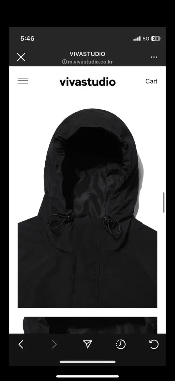 비바스튜디오 바람막이 HOODED WEB JACKET [BLACK] 상품이미지3