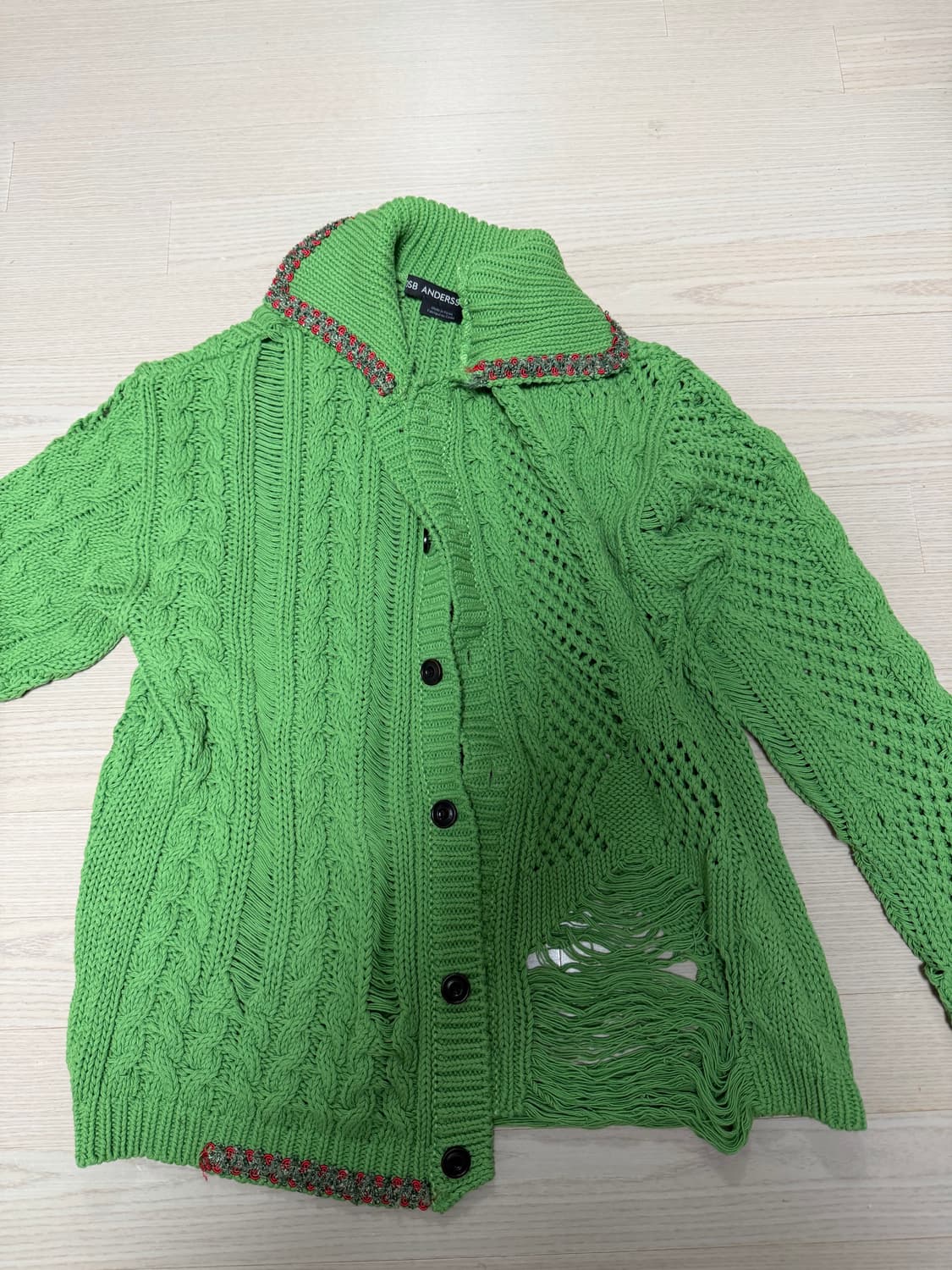 (1회착) ADSB 앤더슨벨 소바쥬 코튼 가디건 그린 상품이미지2
