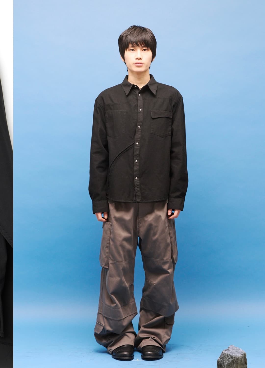 [3] 해칭룸 리버스 웨스턴 셔츠 오버 다이드 블랙 shirt 상품이미지4