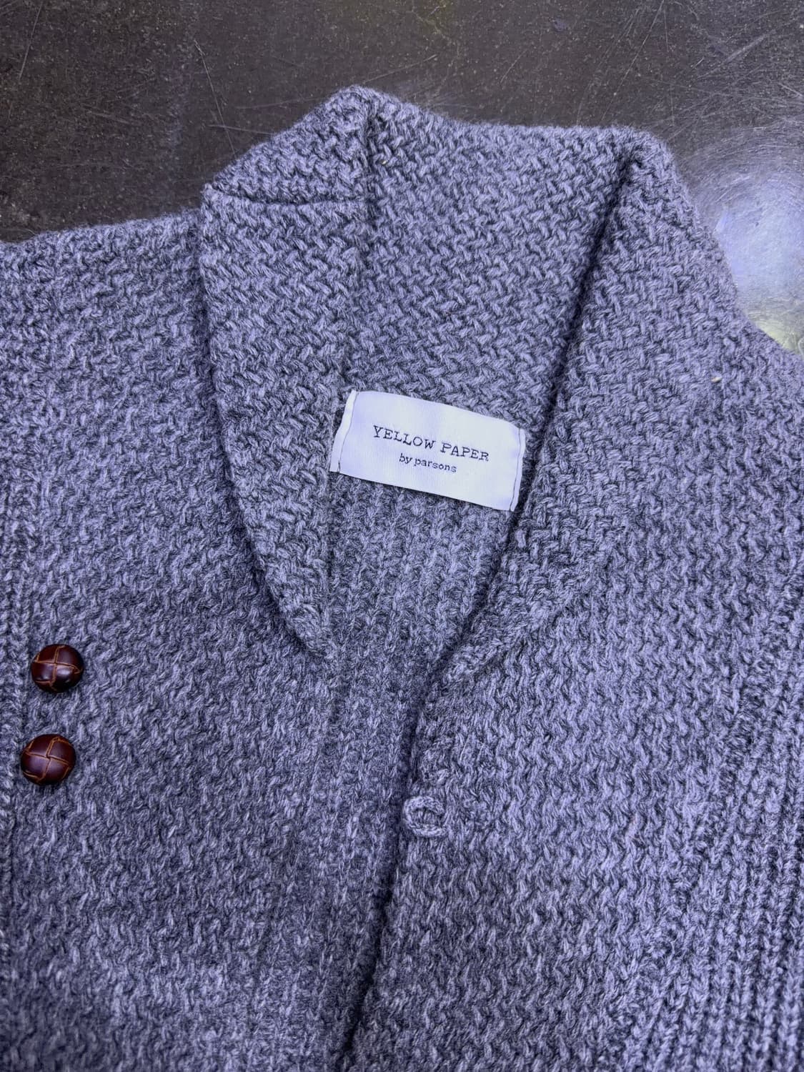 옐로우페이퍼 파슨스 클래식 숄카라 가디건 그레이 M 상품이미지8
