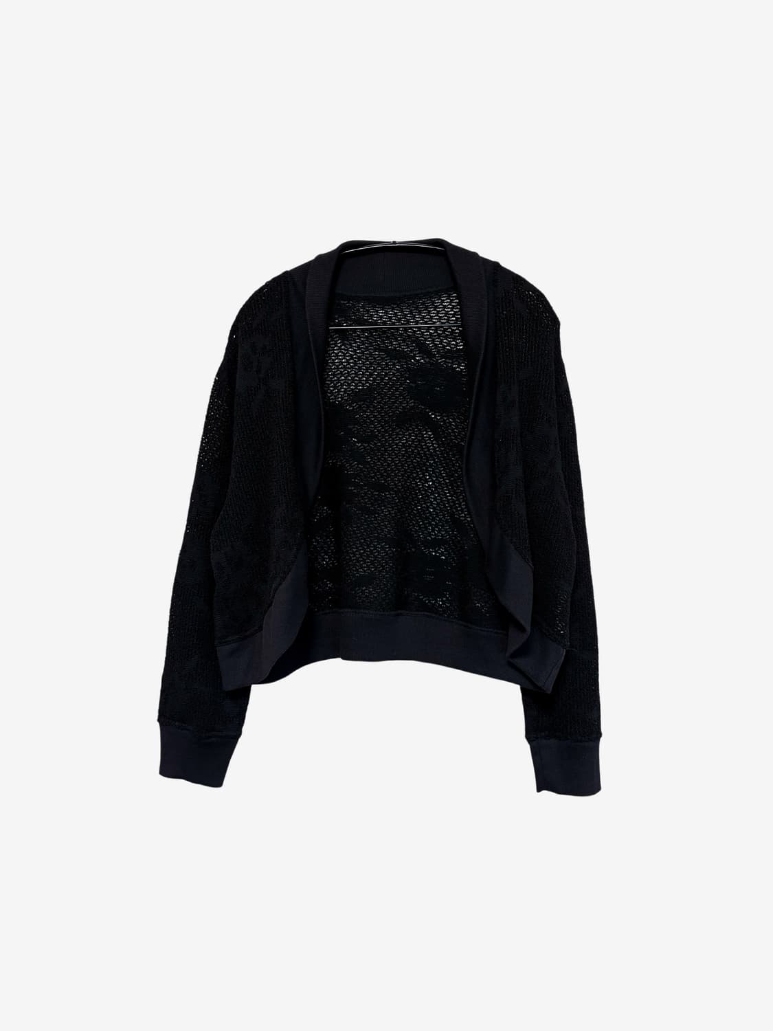 Flower Knit Bolero Cardigan - Black 상품이미지4