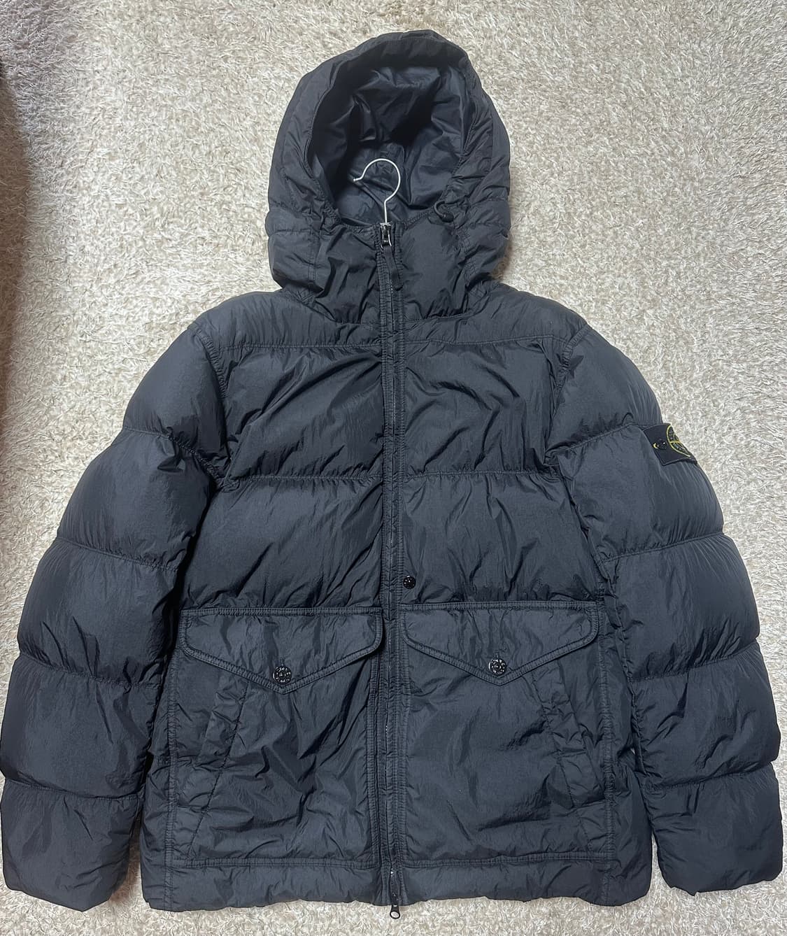 [스톤아일랜드][L]24FW 크링클랩스 후드 다운 자켓 패딩 블랙 상품이미지1