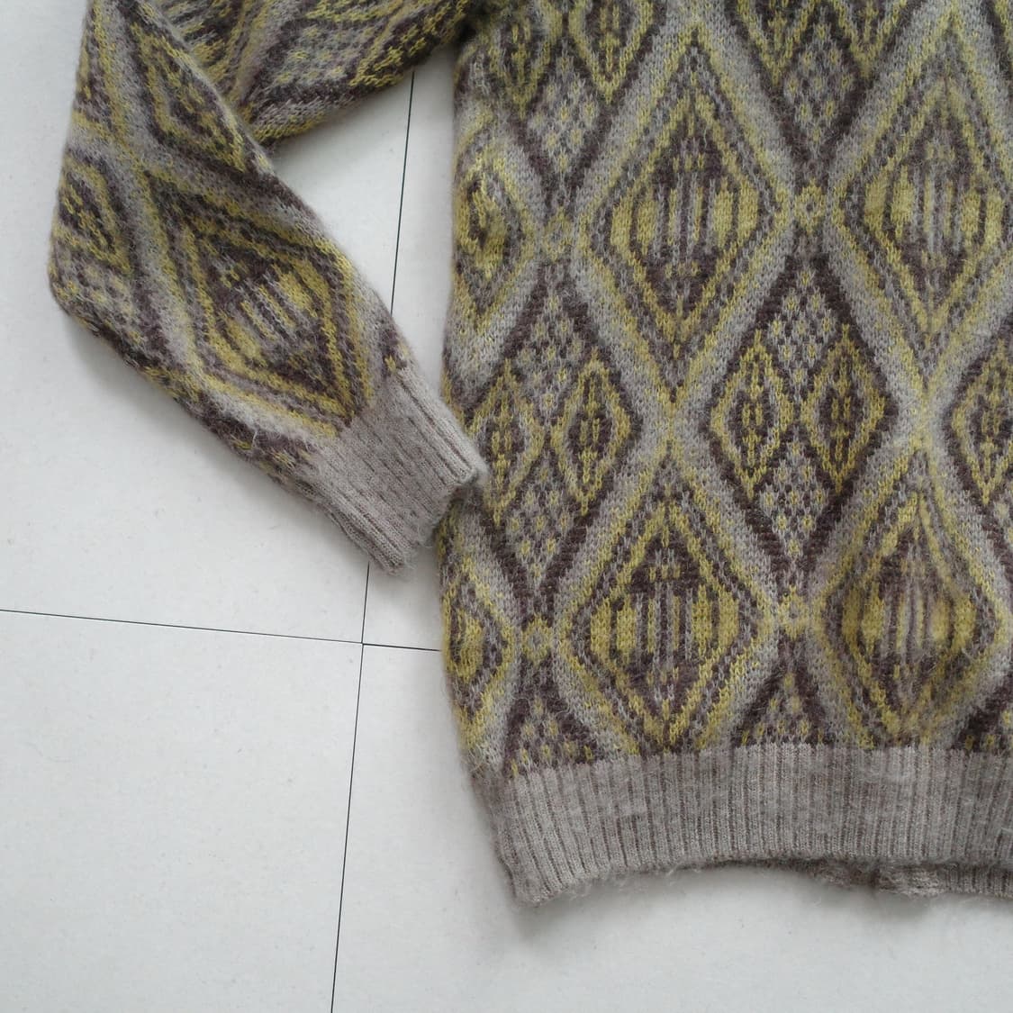 니들스 모헤어 가디건 다이아몬드 베이지 M 상품이미지10