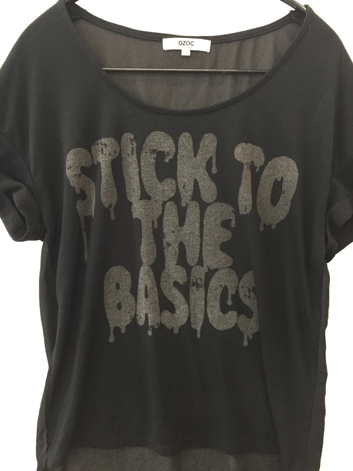 ‘OZOC Y2K Black Graphic T-Shirt 상품이미지5