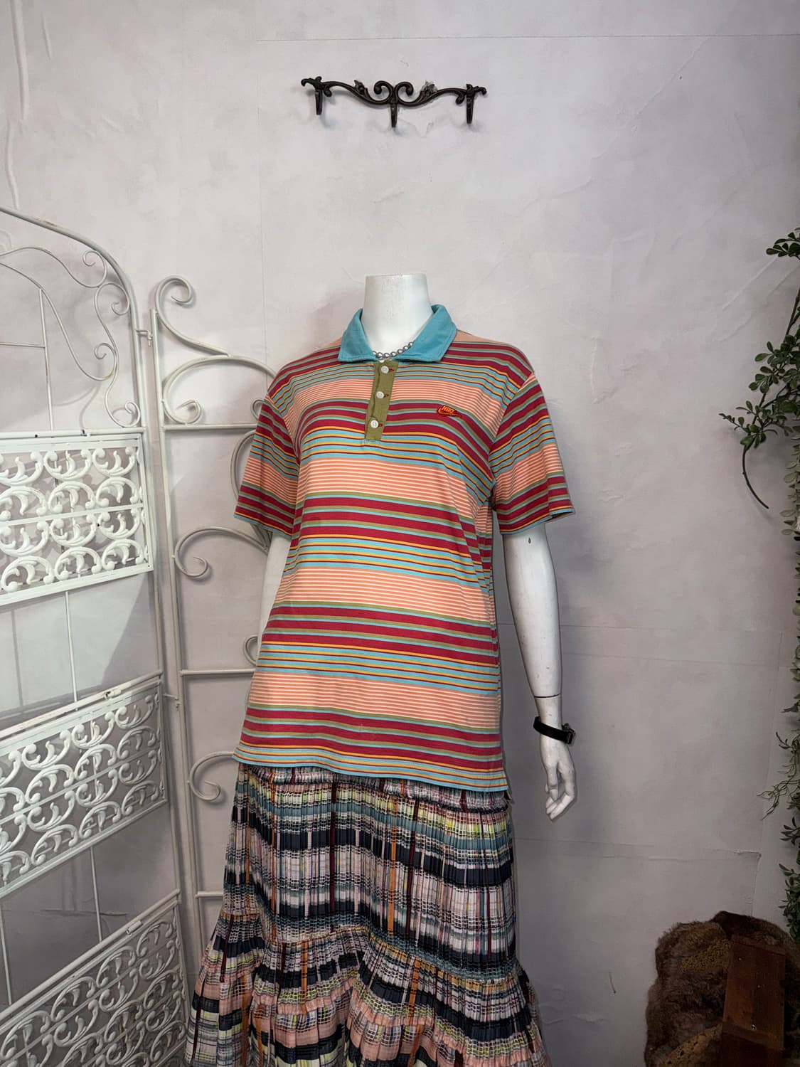 NIKE multi color stripe pk half t 상품이미지6