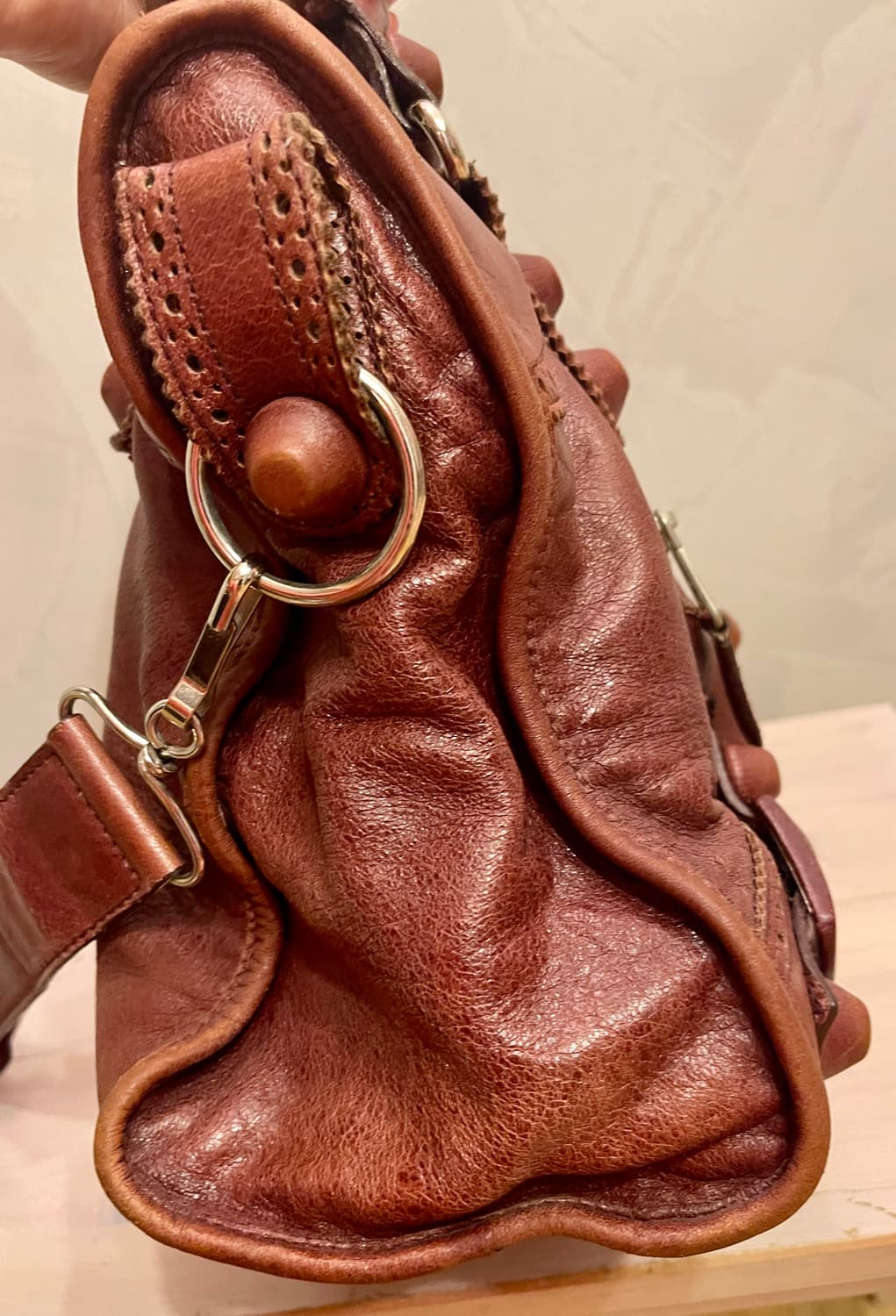 발렌시아가 Balenciaga자이언트 브로그 시티백 (버건디) 상품이미지4