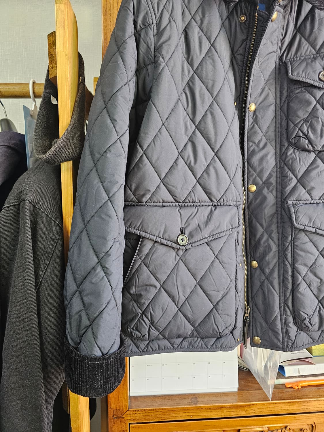 최신상입니다 전국 품절...폴로 랄프로렌 퀼팅 자켓 M 블랙 경량 패딩 상품이미지4