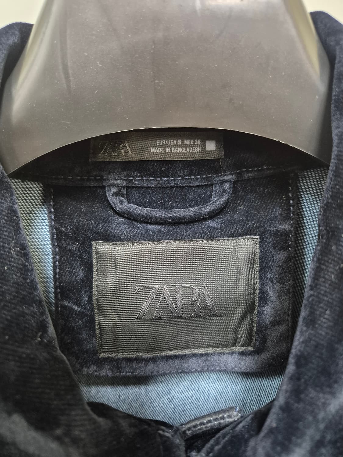 ZARA 자라 플록 벨벳 자켓 트러커 S 상품이미지6