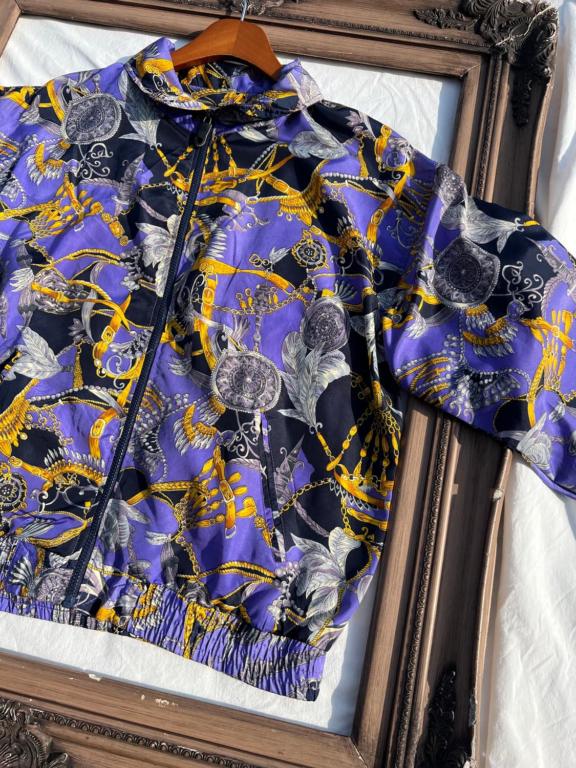 퍼플 바로크 패턴 윈드브레이커 자켓 상품이미지3