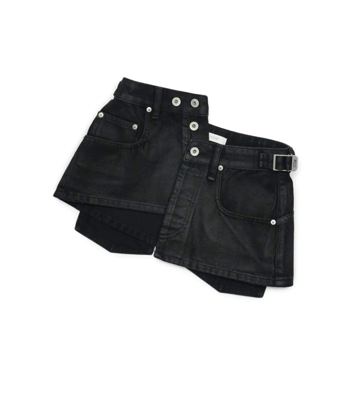 yiyae 컨투어 랩 레이어드 스커트 블랙 상품이미지2