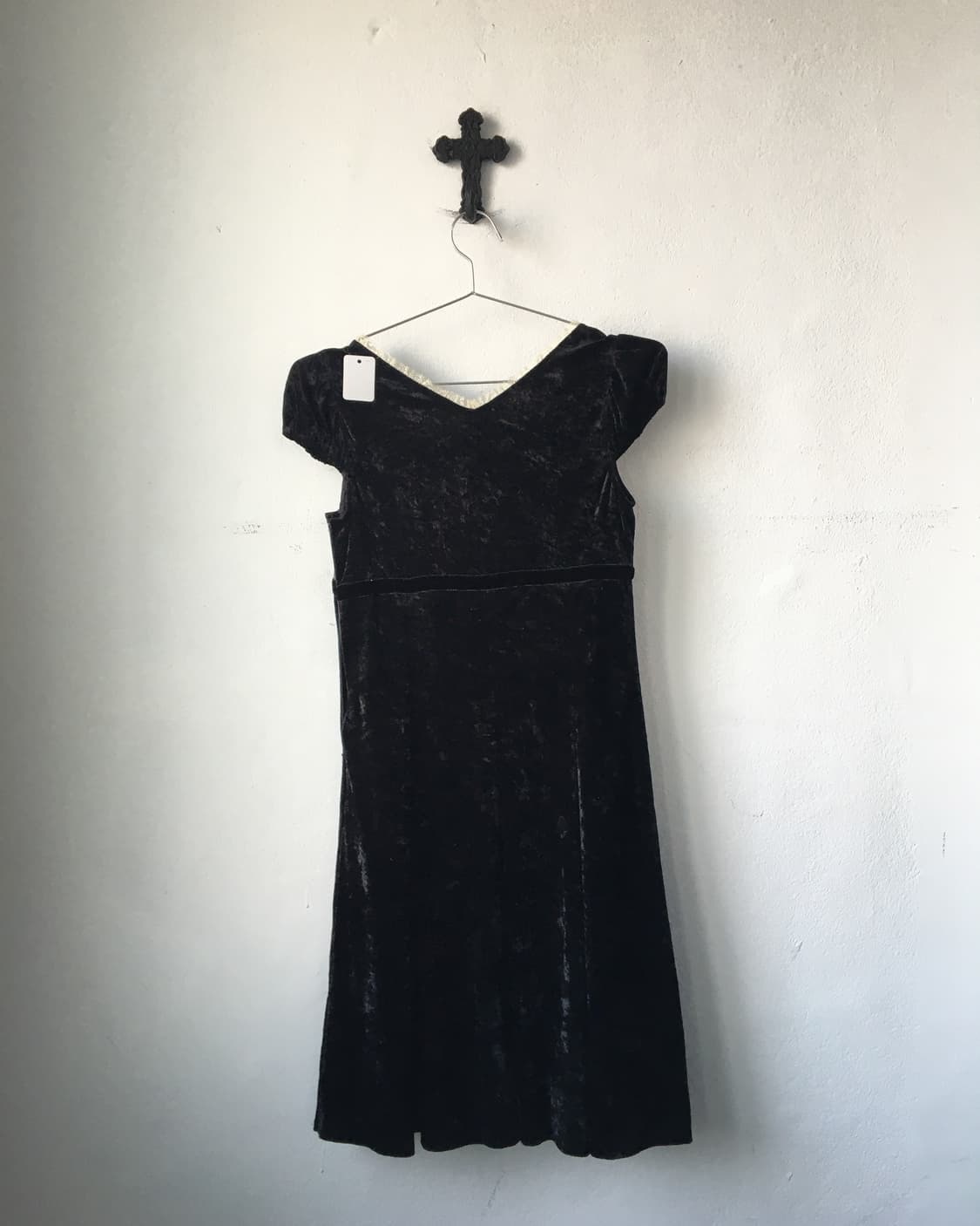 Lace point velvet onepiece 상품이미지3