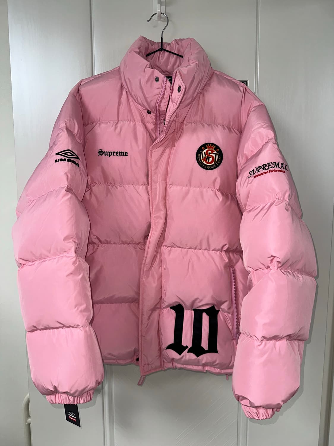 슈프림 엄브로 다운 패딩 자켓 핑크 L 새상품 상품이미지1