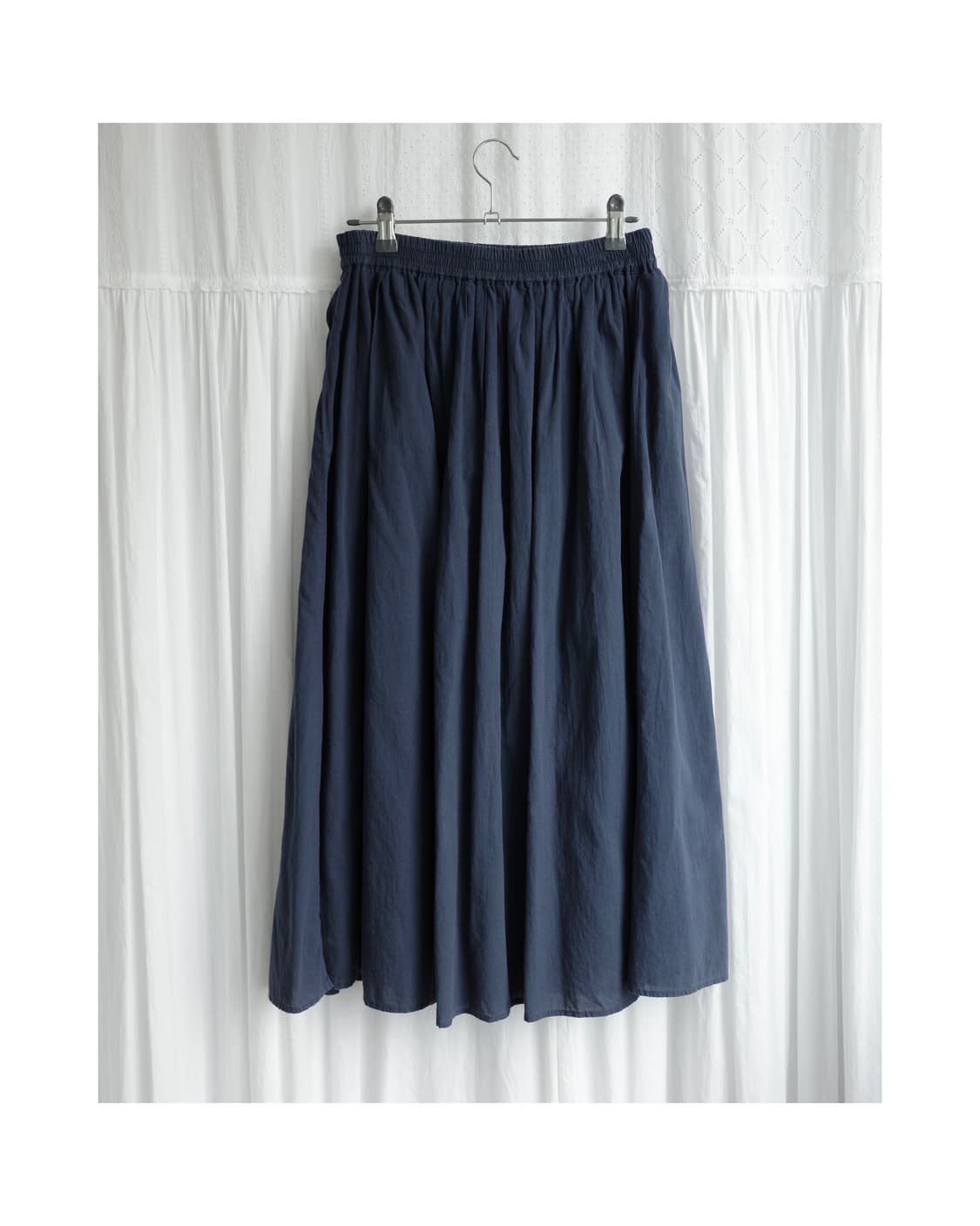 Navy flared long skirt 상품이미지4