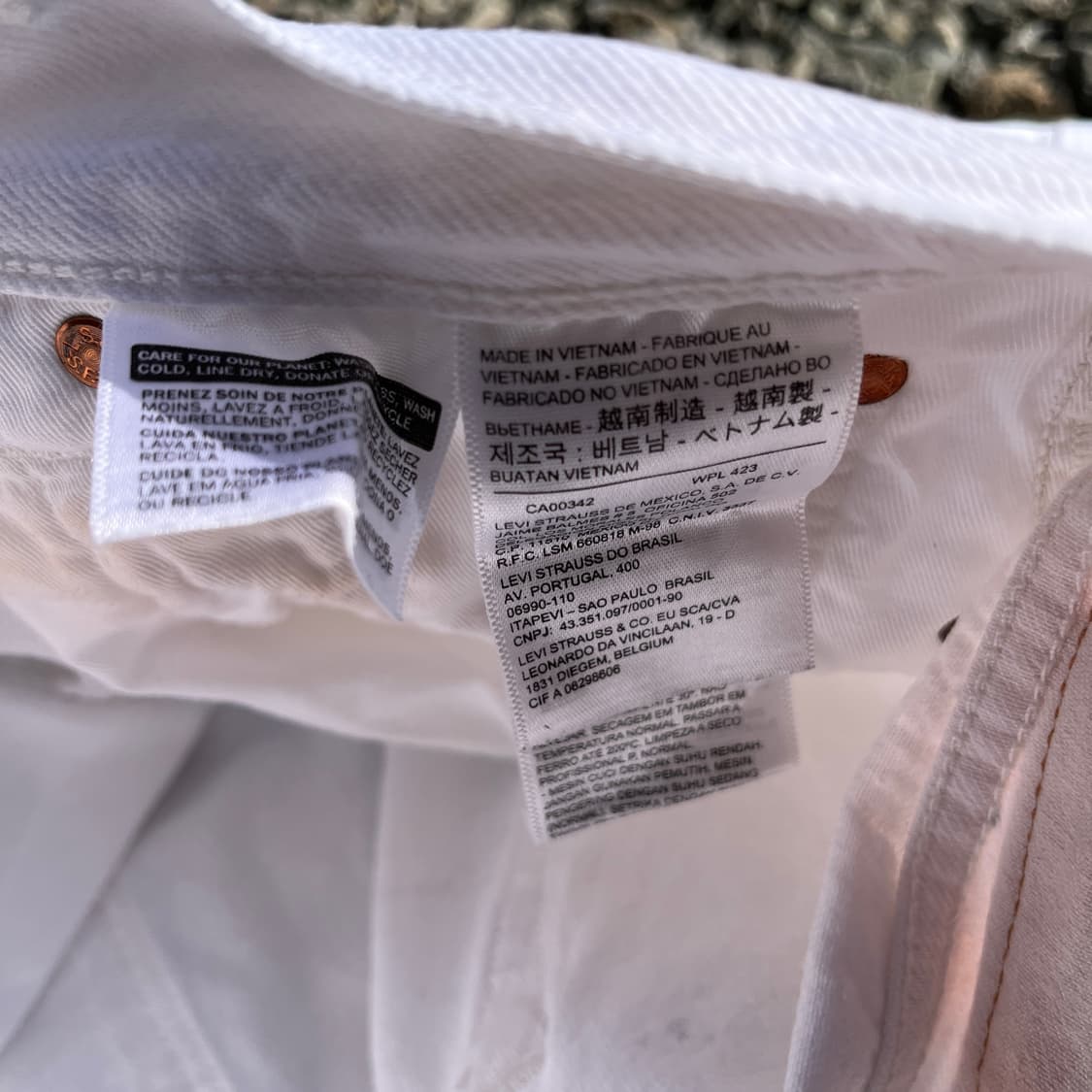 리바이스 501 커스텀 페인팅 화이트 데님 (실측확인) 상품이미지5