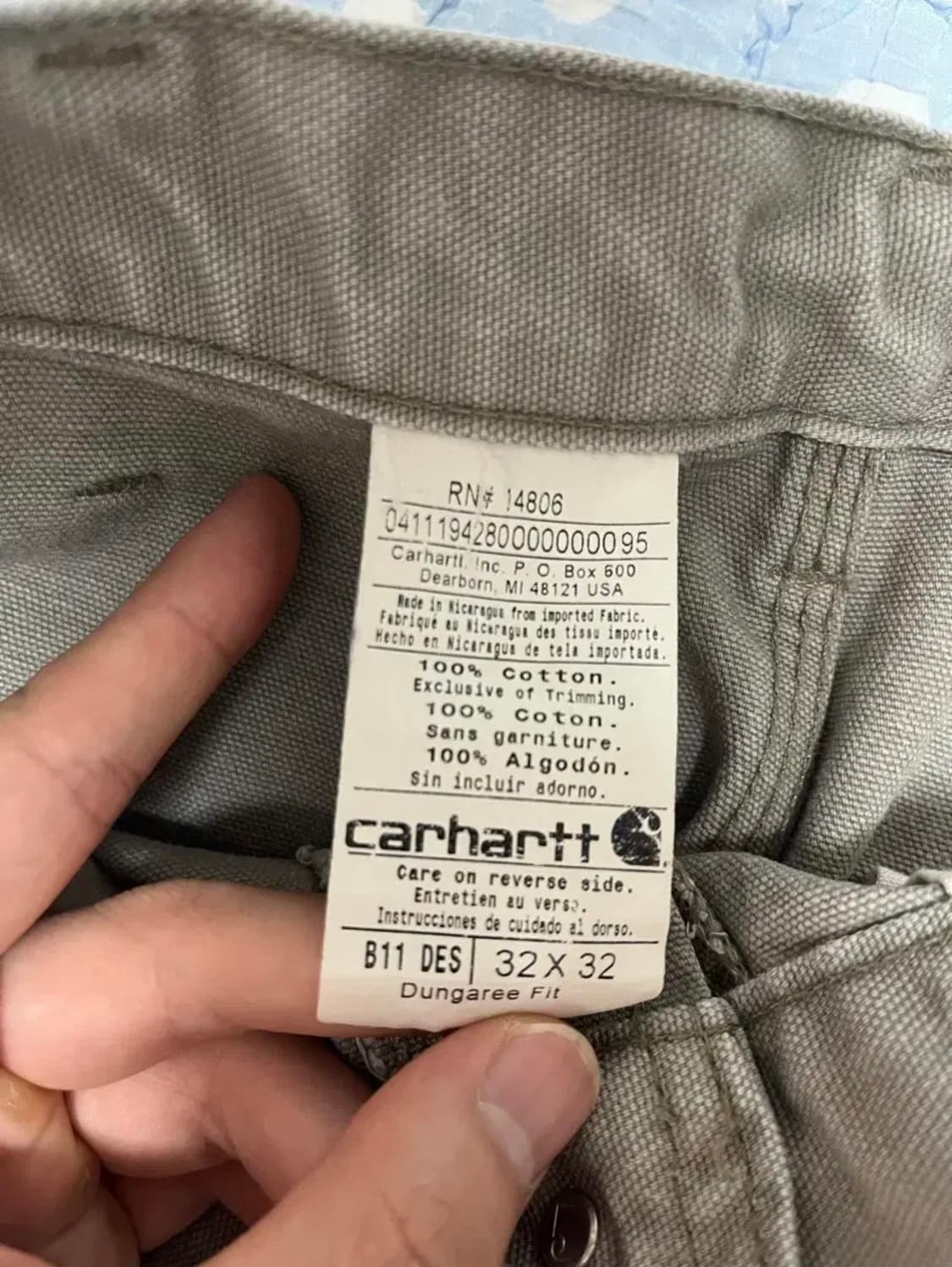 칼하트 싱글니 워크팬츠 b11 상품이미지2